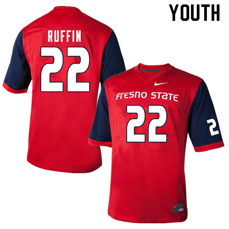 Youth #22 Deshawn Ruffin Fresno State Bulldogs College Football Jerseys Sale-Red - Click Image to Close
